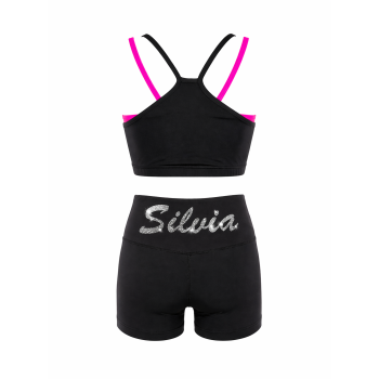 Conjunto negro y rosa