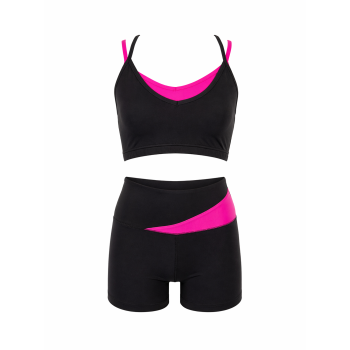 Conjunto negro y rosa