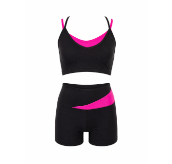 Conjunto negro y rosa