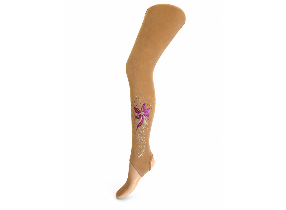 Medias de estribo con estampado de flores rosa fucsia