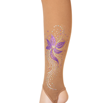 Calcetín con estribo de flores moradas