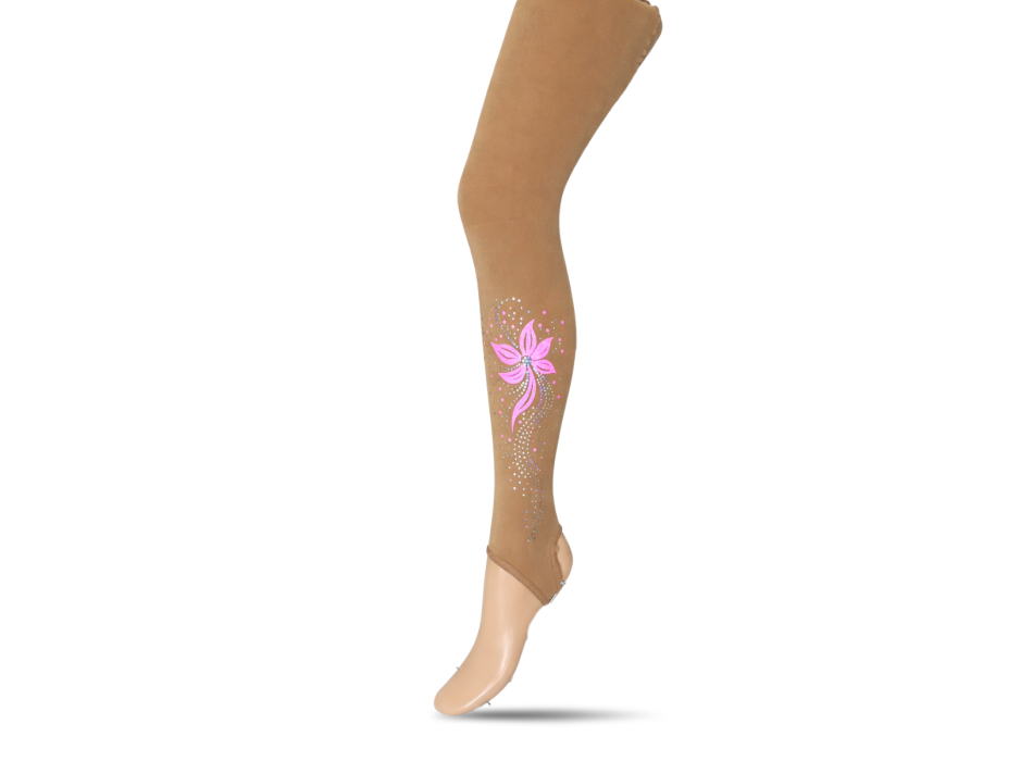 Medias de estribo con estampado de flores rosa fucsia