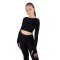 Top cropped térmico preto